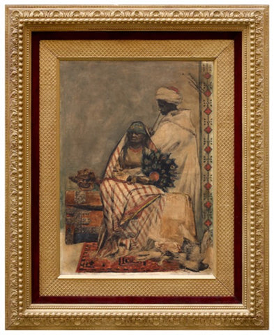A Watercolour with Orientalist Subject in Glazed Giltwood Frame