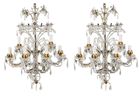 A Pair of 19th Century North Italian Beaded Wall Sconces