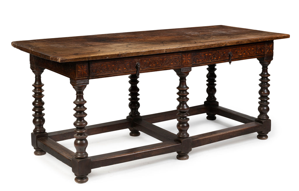 A Spanish Walnut Carved Console Table, 18th Century