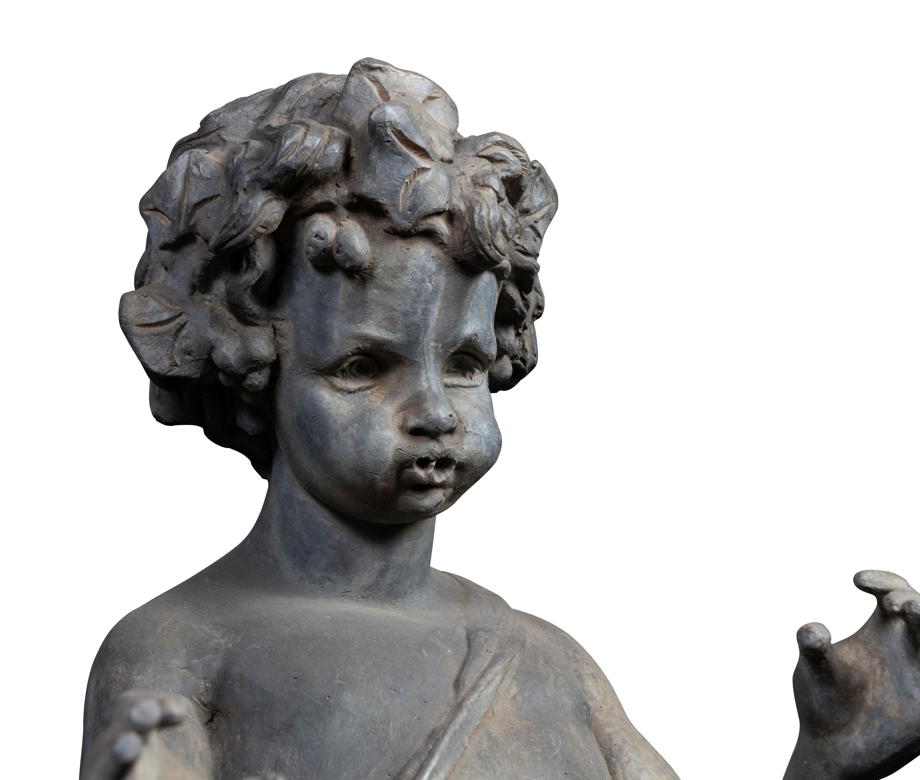 An English Lead Fountain Feature of a Bacchic Putto (GS. 321)