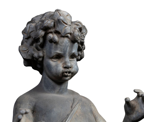 An English Lead Fountain Feature of a Bacchic Putto (GS. 321)