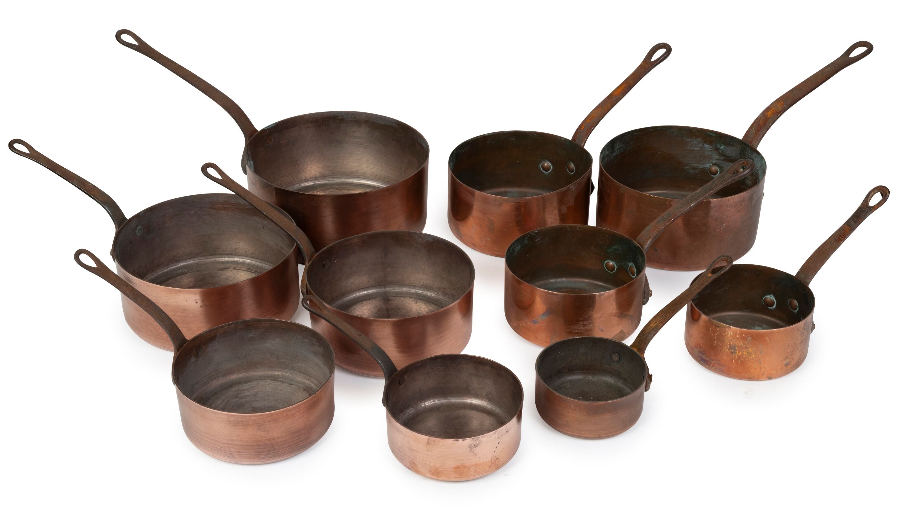A Set of Copper Saucepans (GS. 439)