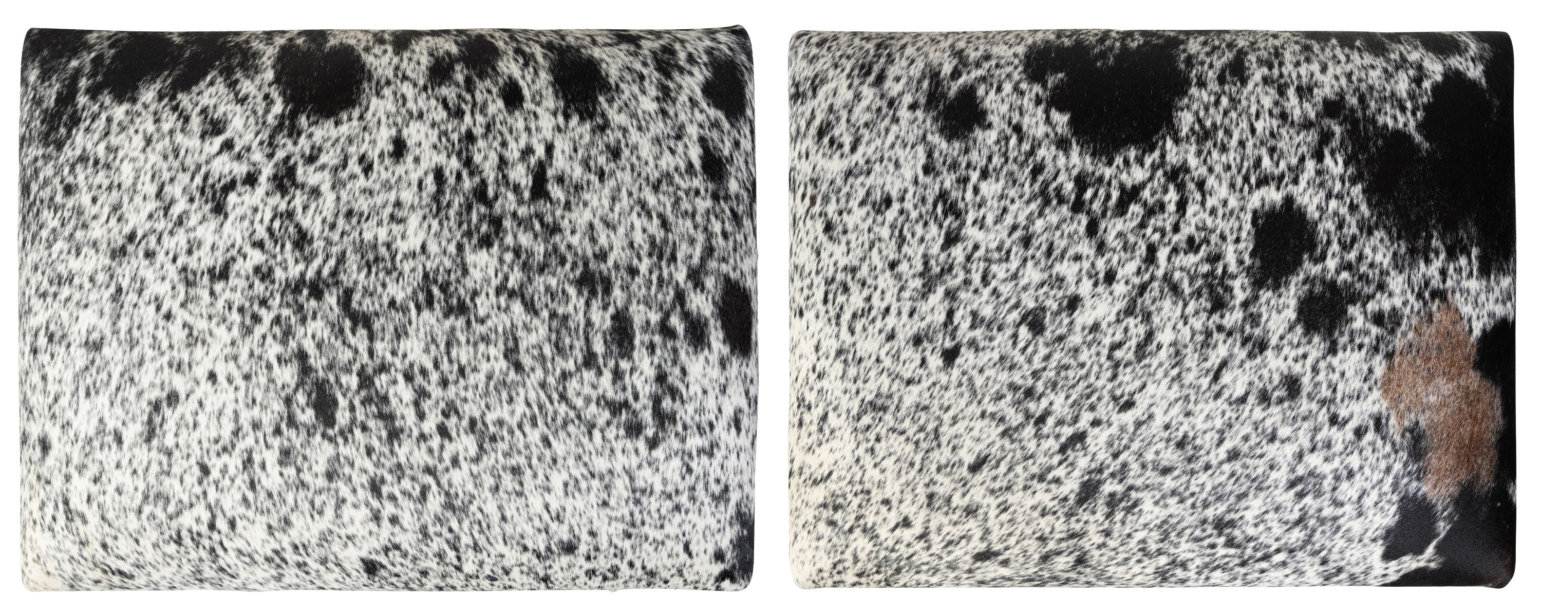 A Pair of Louis Treize Style Ottomans Upholstered in Hide