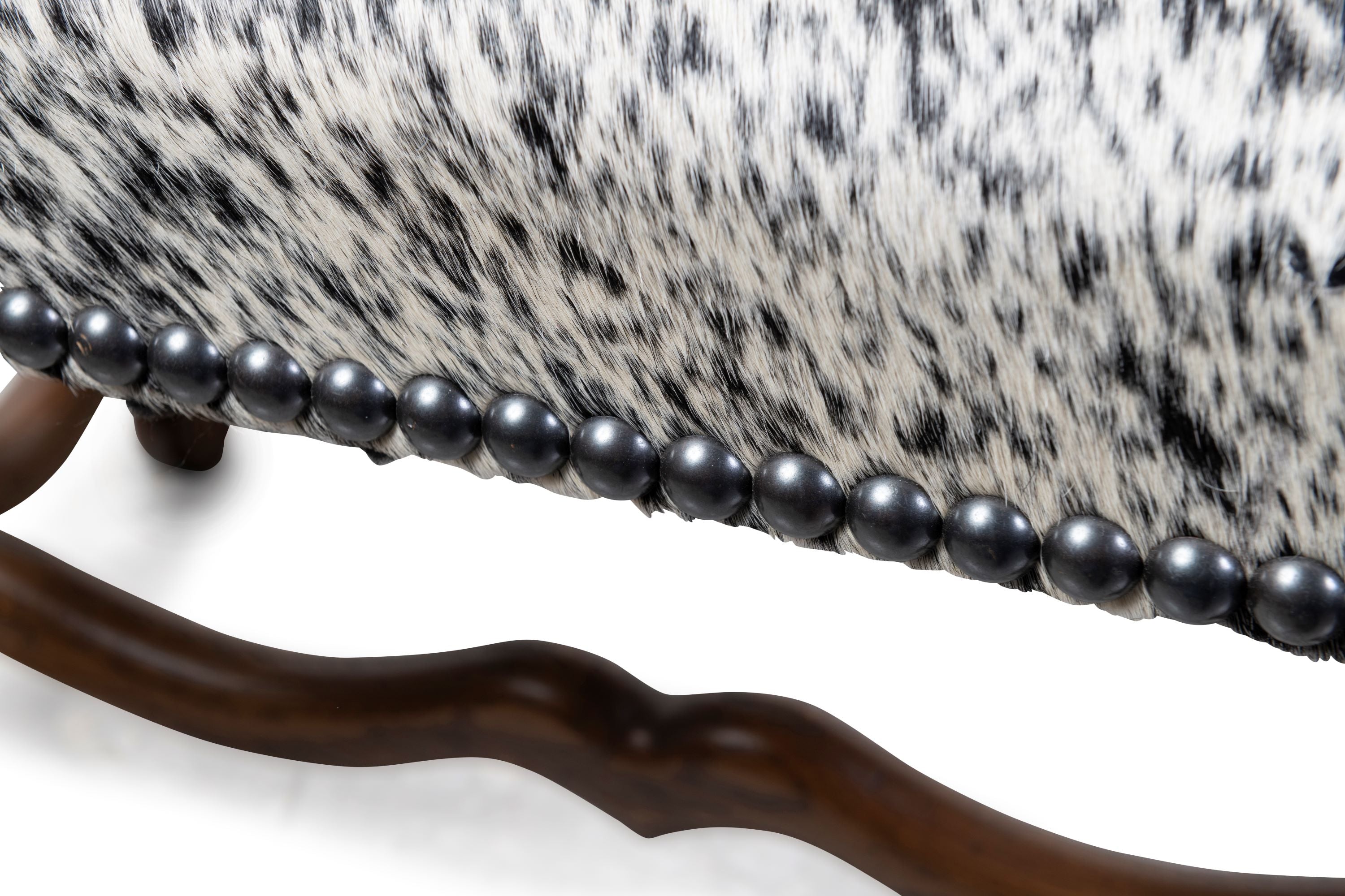 A Pair of Louis Treize Style Ottomans Upholstered in Hide