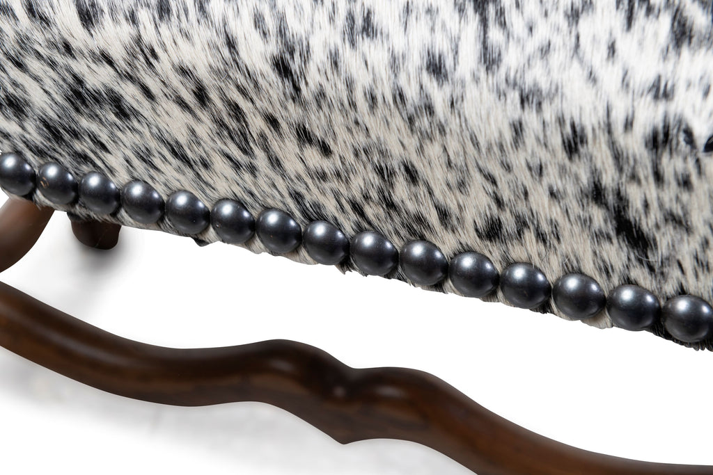 A Pair of Louis Treize Style Ottomans Upholstered in Hide