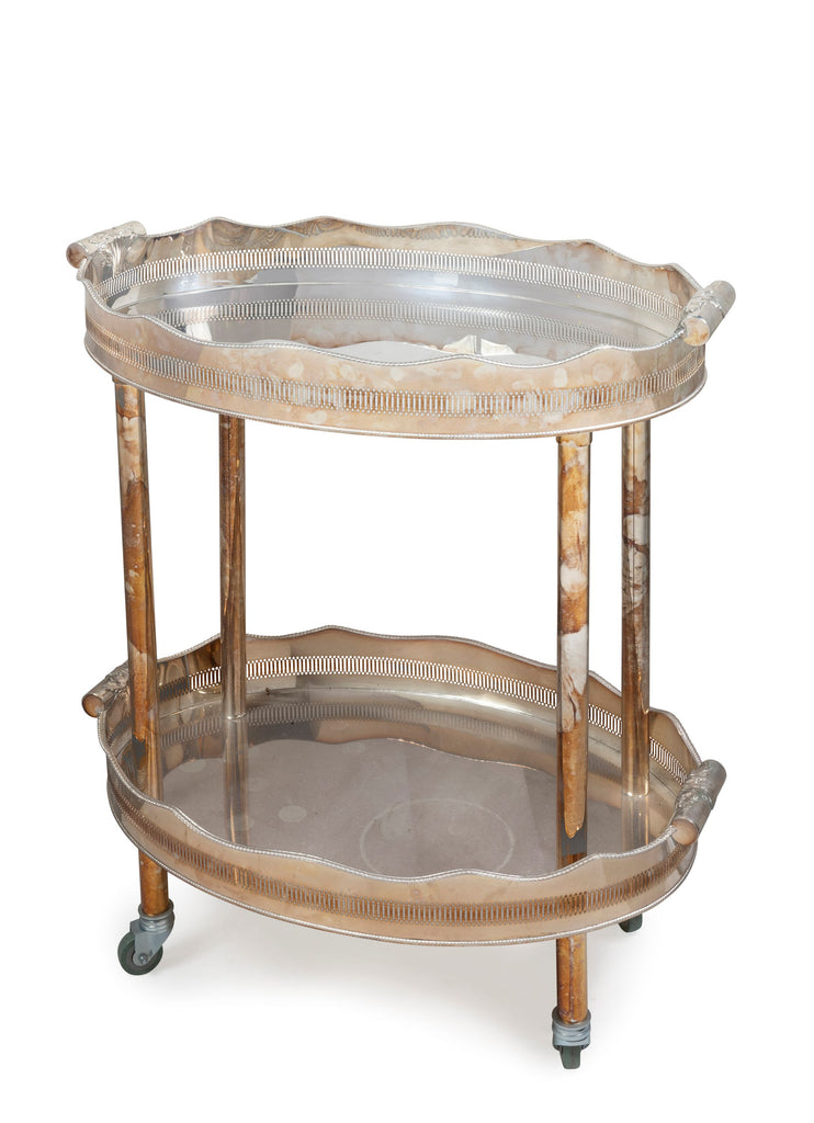 A Georgian Style Silvered Drinks Trolley (GS. 182)