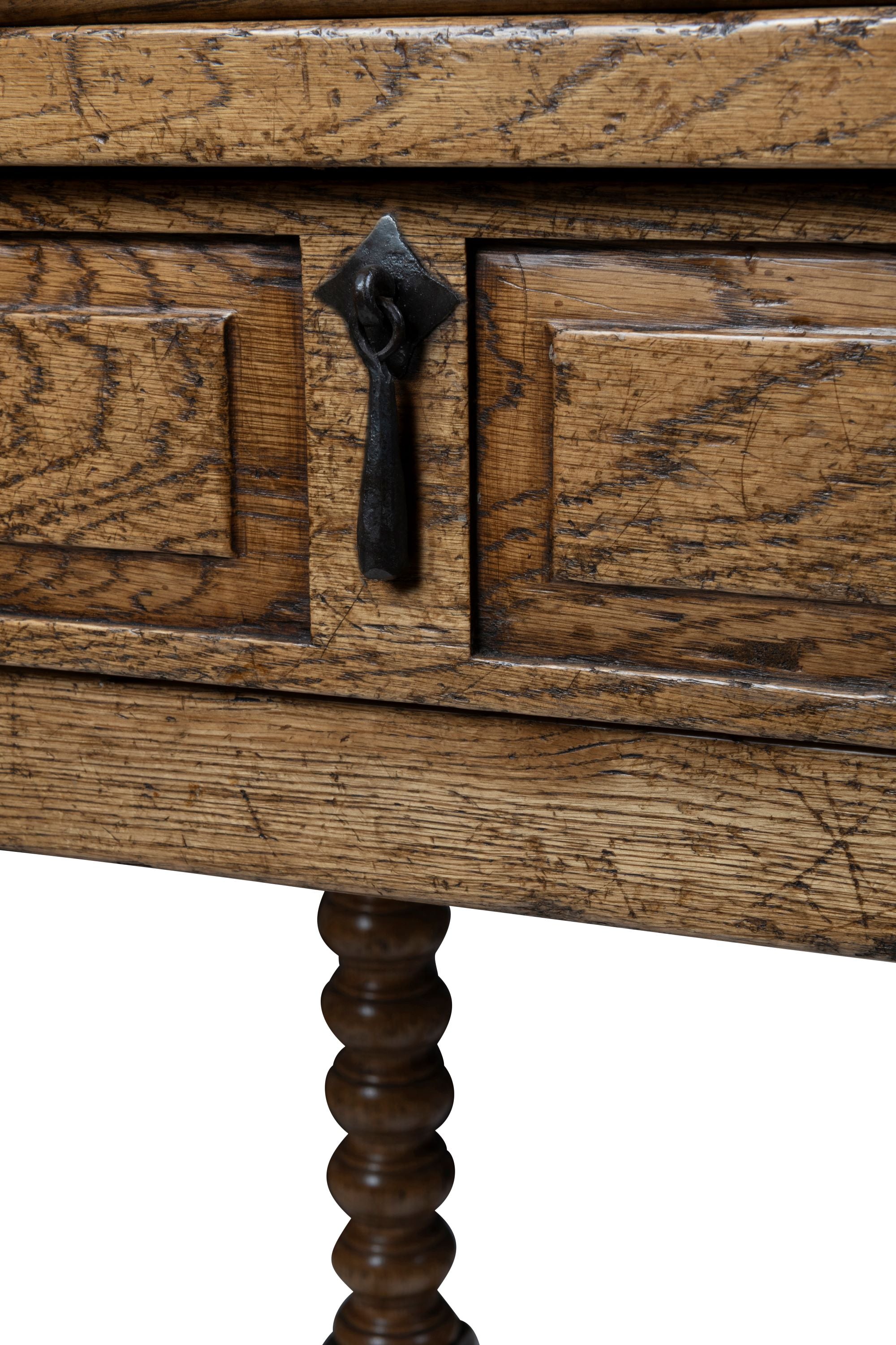 An Oak Bobbin Leg Bedside Tables in the Spanish Style
