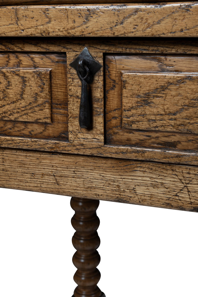 An Oak Bobbin Leg Bedside Tables in the Spanish Style