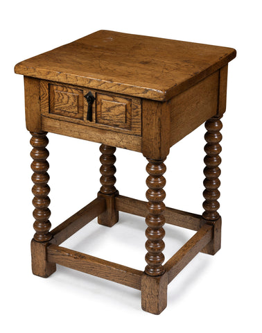 An Oak Bobbin Leg Bedside Tables in the Spanish Style