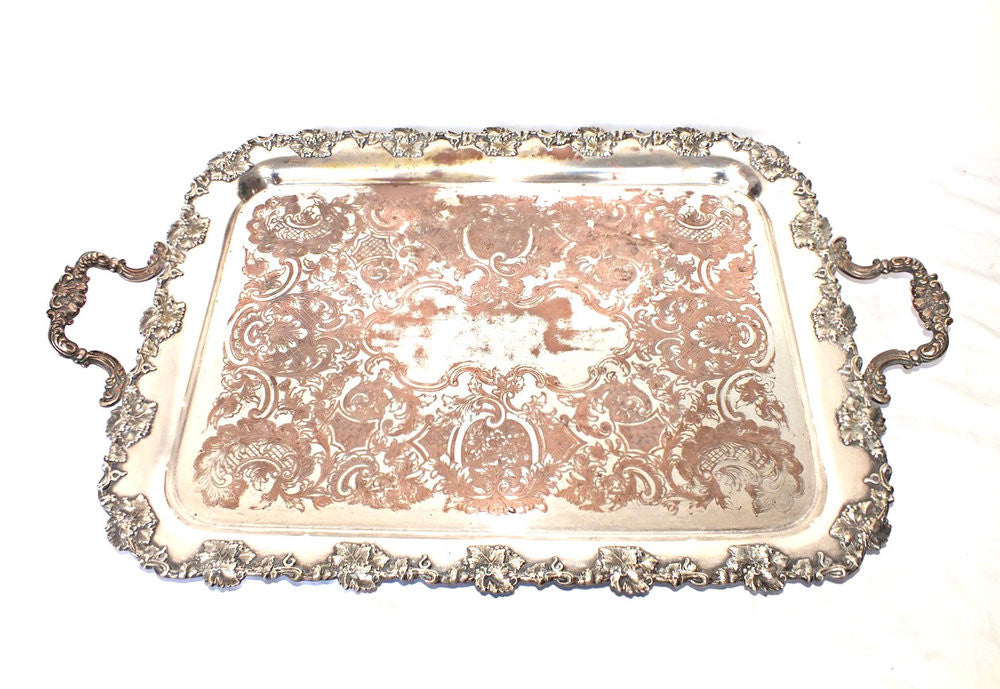 A Large Two Handled EP Tray