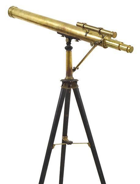 A 19th Century English Important Brass Astronomical Telescope on a Tripod