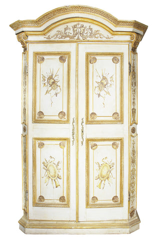 A French Painted Pine Armoire, Circa 18th Century