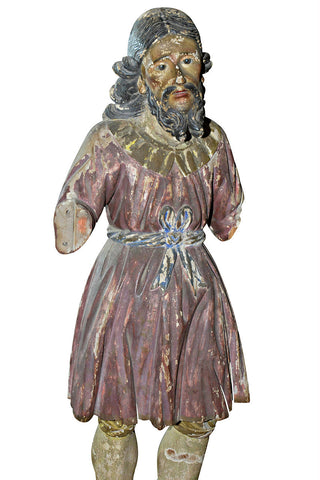 A Carved Timber Spanish Santos Figure, 17th C/ 18th Century