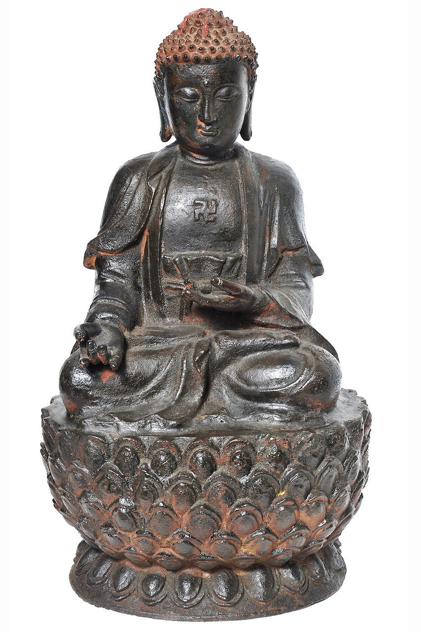 A Cast Iron Figure of a Bodhisattva