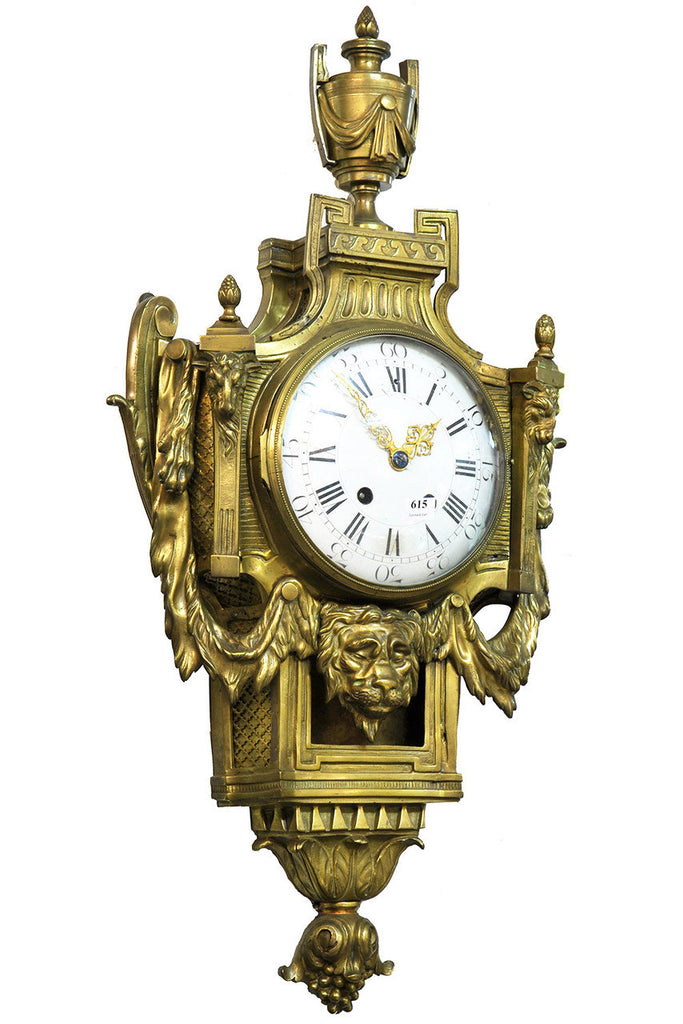 A French 19th Century Brass Cartel Clock