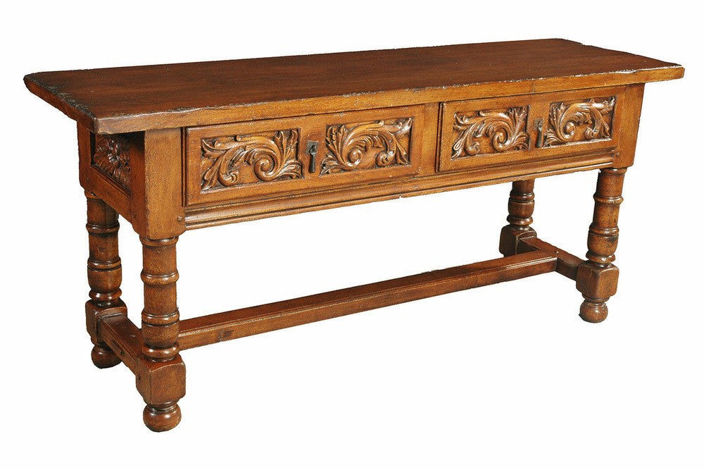 Two Drawer Acanthus Leaf Console