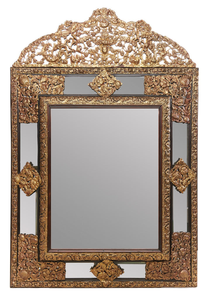 A 19th Century Dutch Cushion Fronted Repousse Mirror