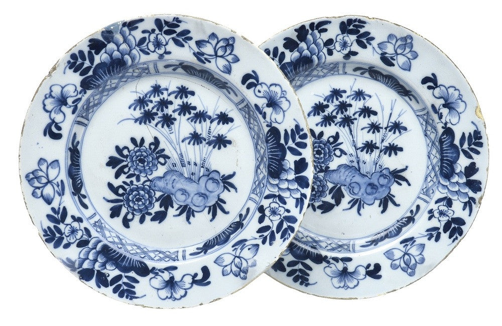 A Pair of Small Delft Blue and White Plates