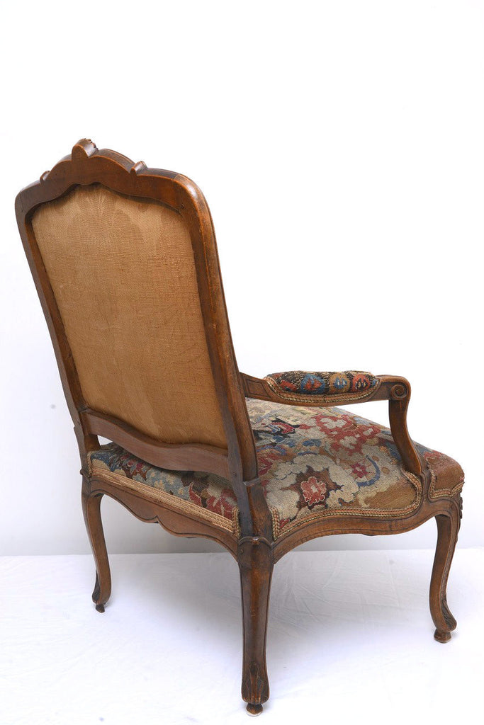 A Pair of Louis XV Walnut Framed Armchairs, 18th Century