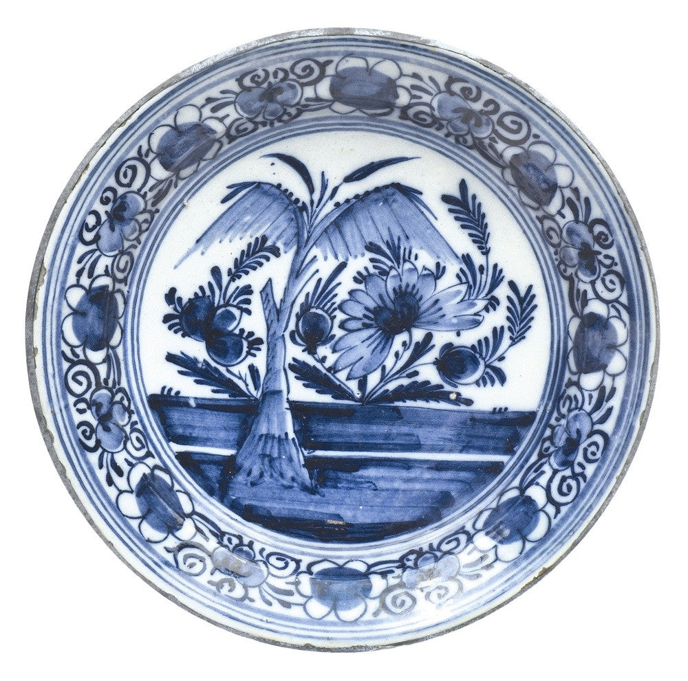 A Delft Blue and White Plate