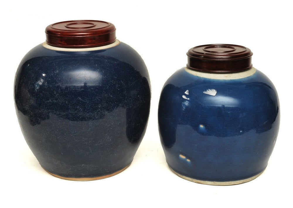 A Pair of  Lidded Ginger Jars, Qinglong Period