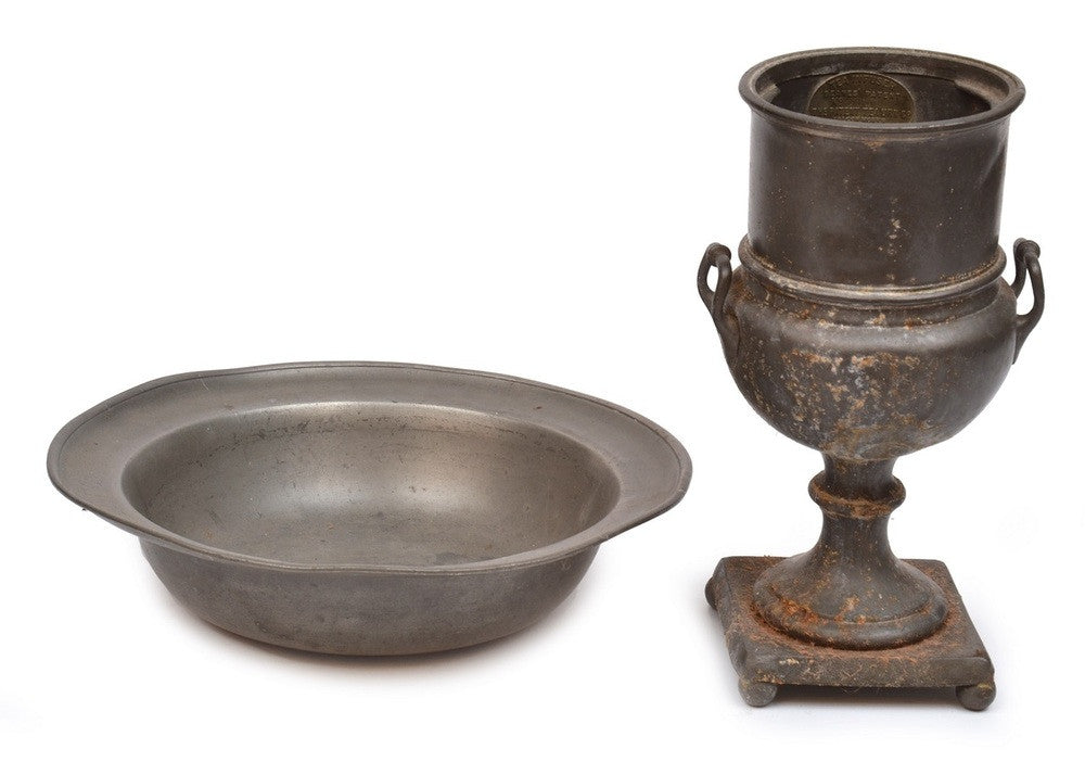 An 18th Century Pewter Goblet and a Basin