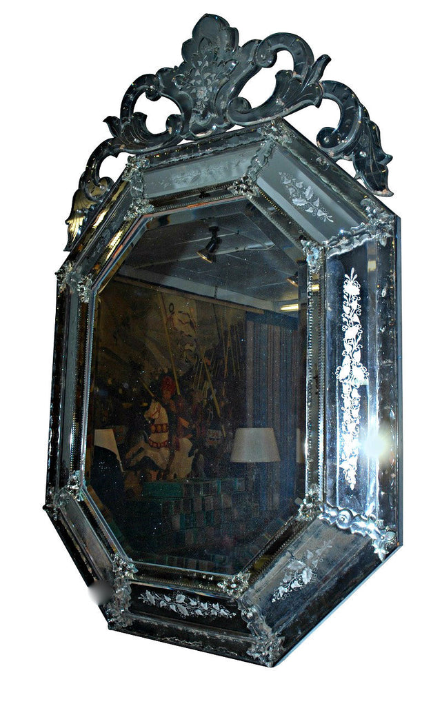 A Pair of Venetian Cushion Front Mirrors.