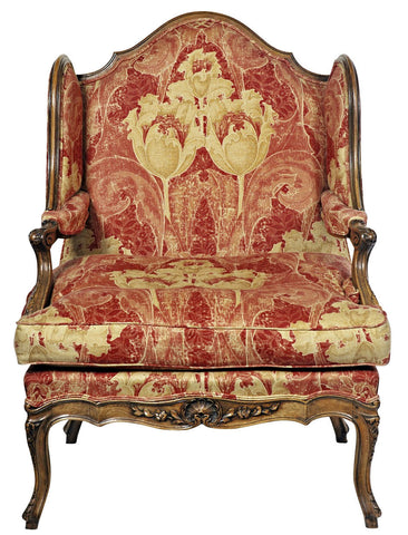 A Louis XV Style Walnut Framed Armchair.