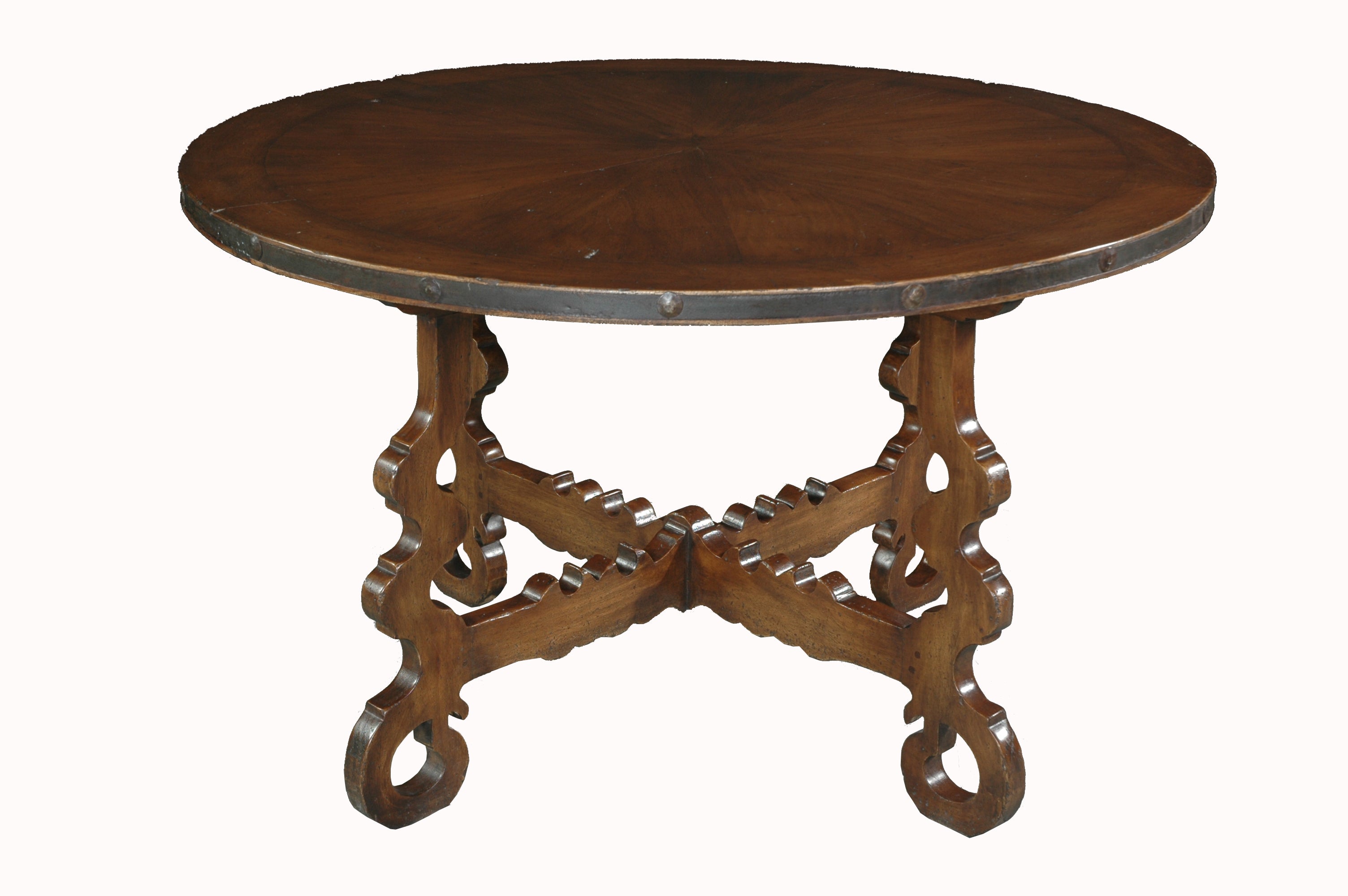 Spanish Style Occasional Table with Iron Surround