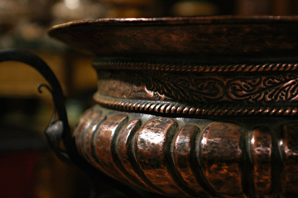 A 19th Century Spanish Wrought Iron and Copper Jardiniere