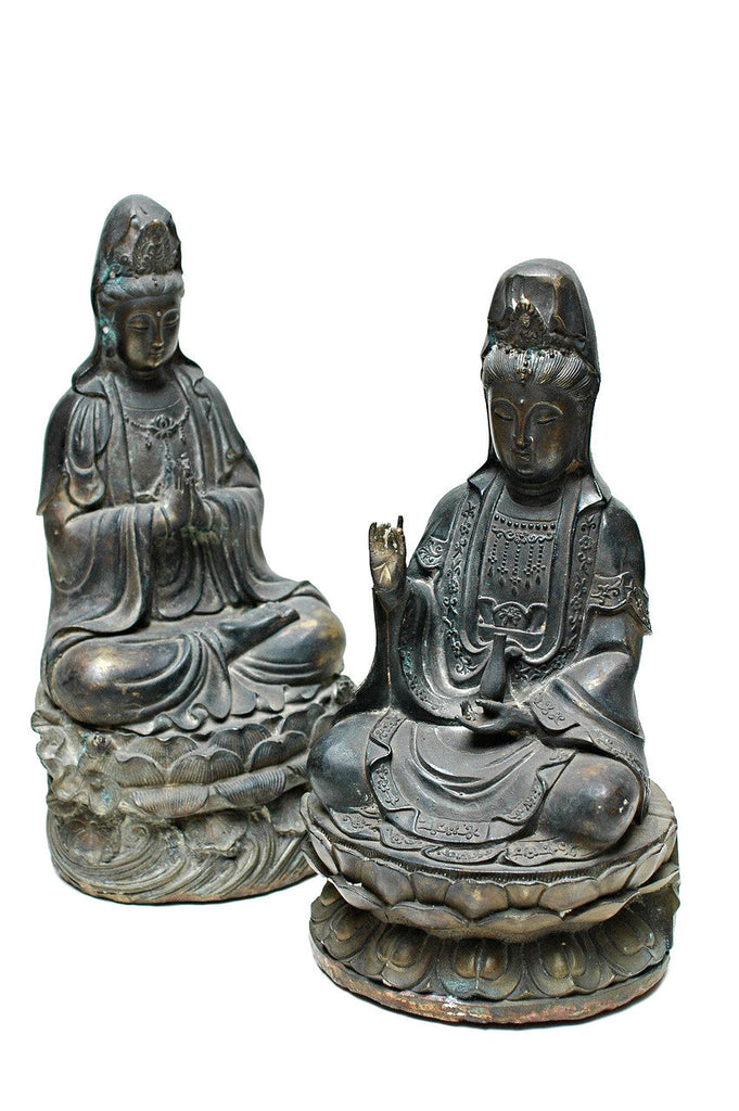 Two Bronze Figures of Guanyins, 19th Century