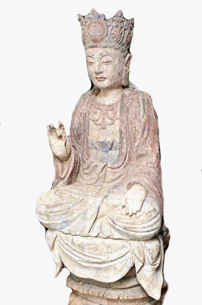 A Chinese Carved Wood Figure of a Guanyin, Ming Dynasty (1368 - 1644)
