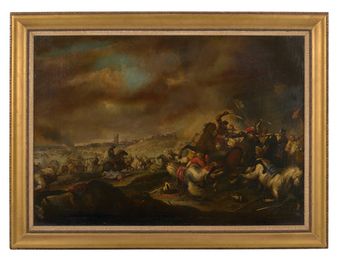A Late 17th Century Painting Depicting a Cavalry Battle