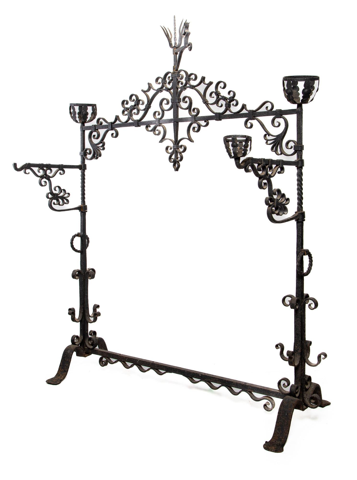 An 18th Century Spanish wrought iron Eclesiastical Candlestand
