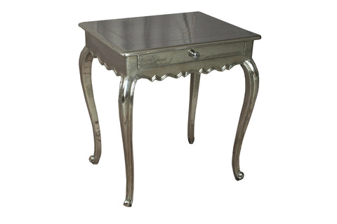 A Pair of Silvered French Provincial Style Bedside
