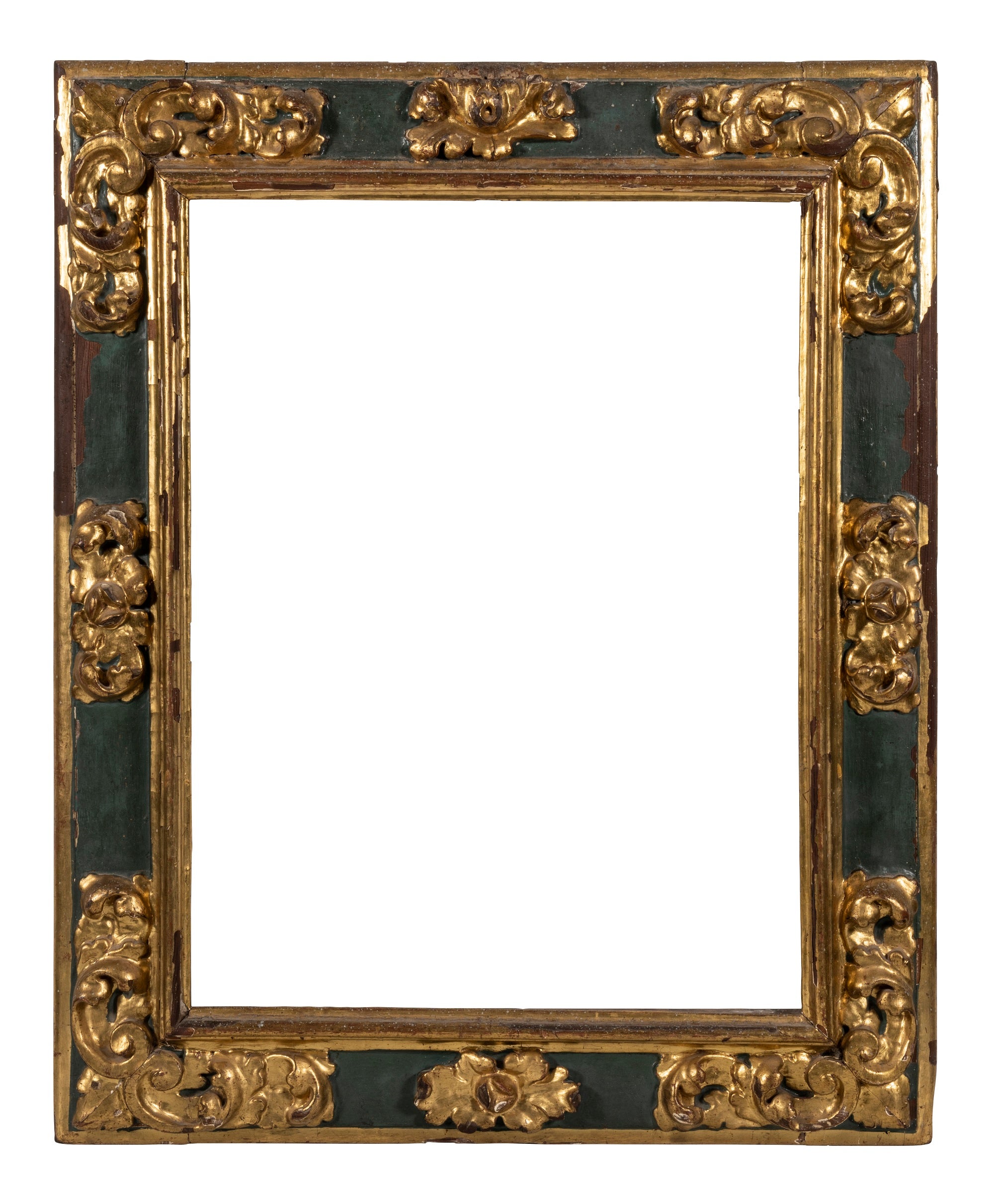 Late 17th-Early 18th Century Spanish Gilt and Polychrome Frame