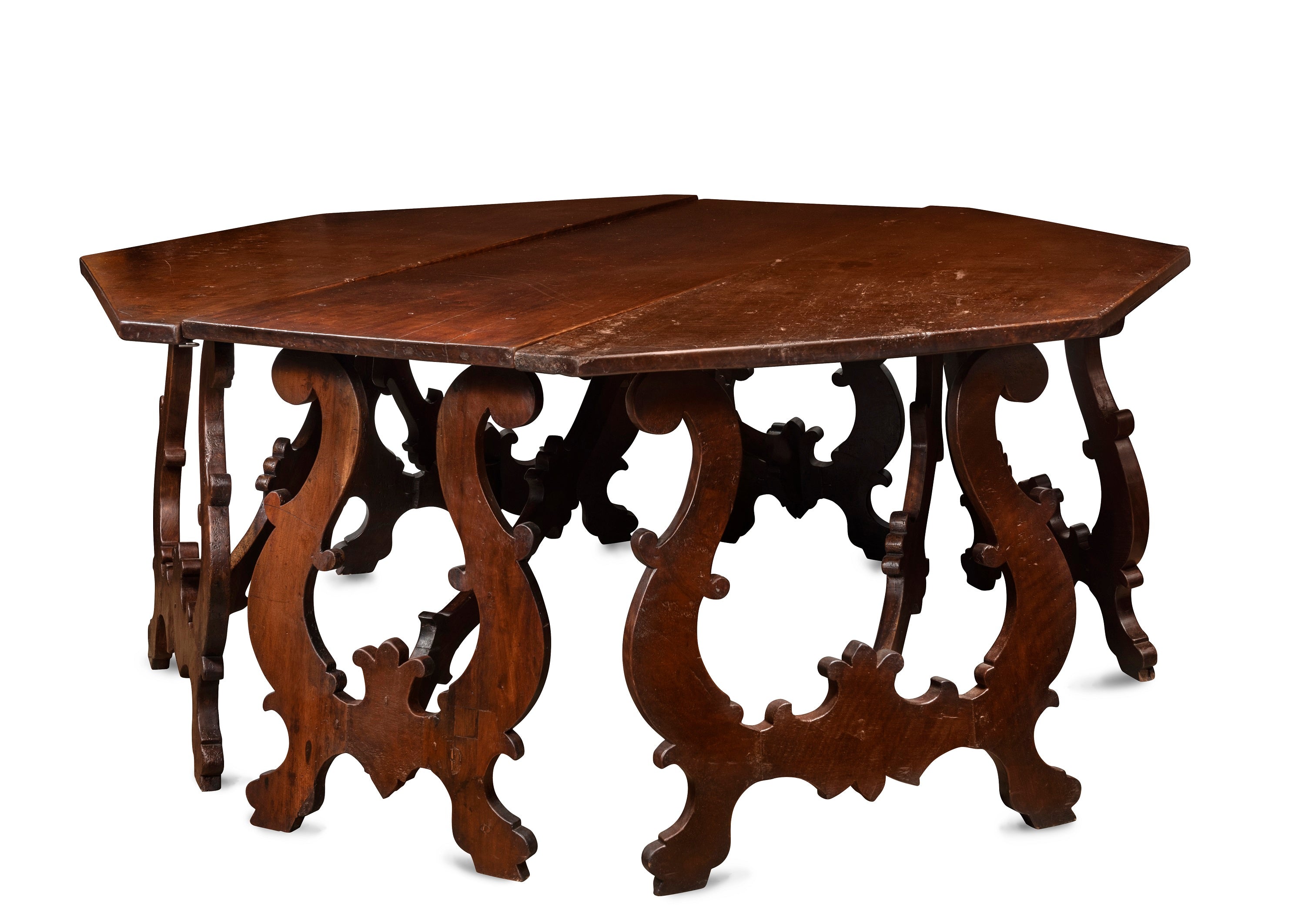 A 19th Century Carlos II Style Dark Walnut Octagonal Centre Table