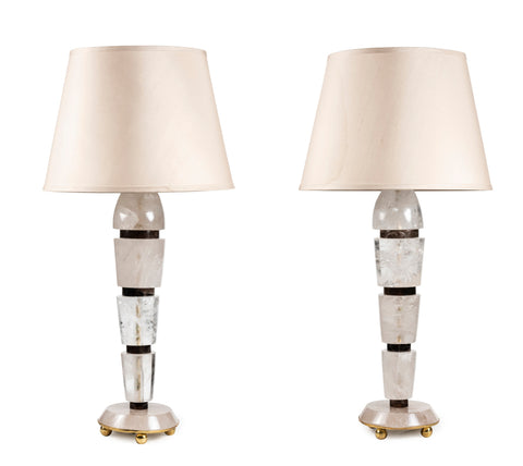 A Pair of Rock Crystal Lamps