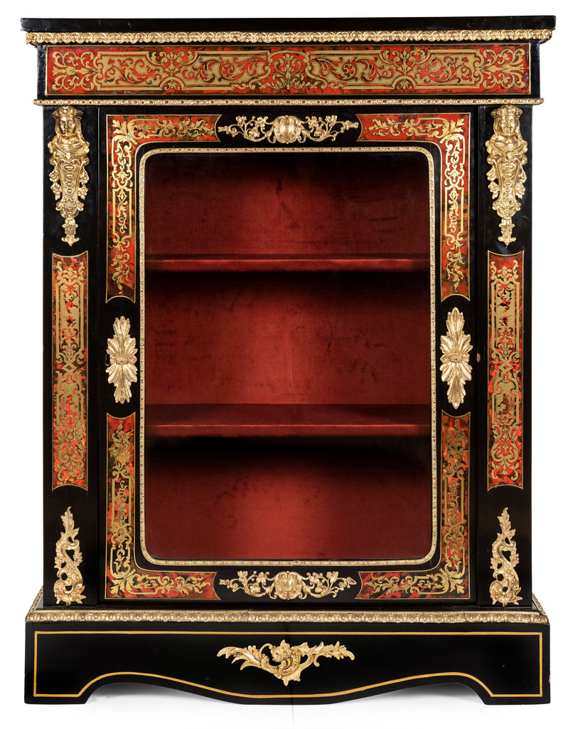 A Fine French 19th Century Gilt Bronze and Brass Inlaid Boulle Cabinet