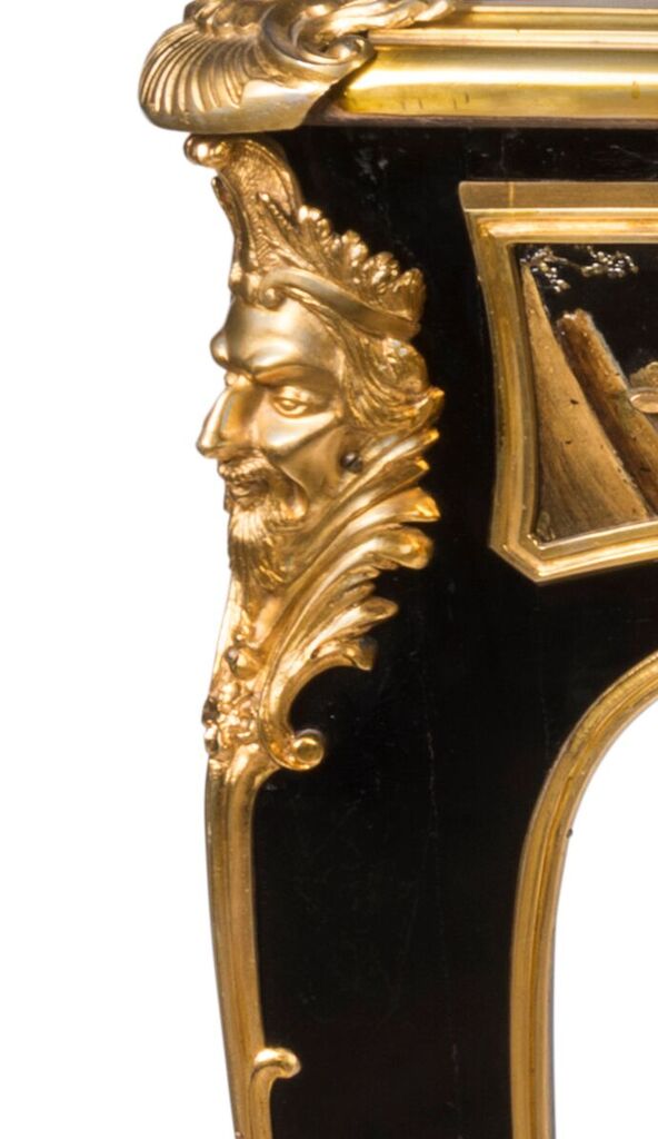 19th Century Black Lacquered and Ormolu Mounted Bureuplat