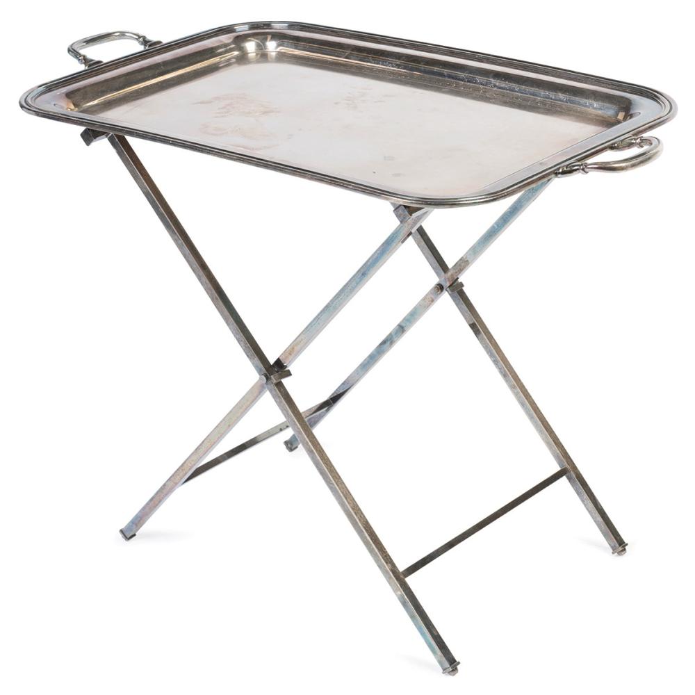 A Silver Plated Rectangular Tray on Stand 1940's