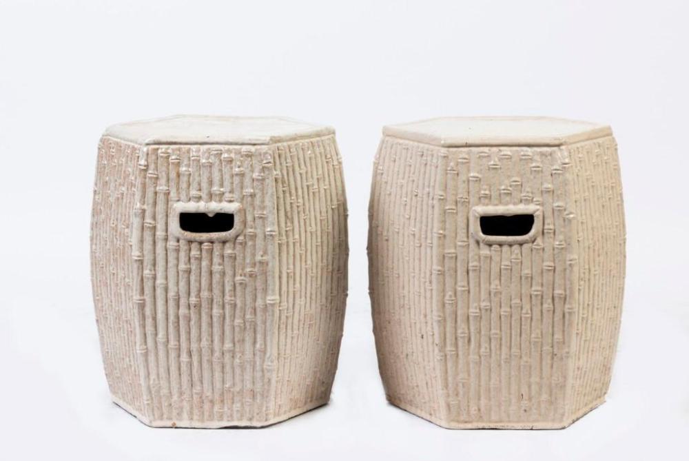 A Pair of Ceramic Stools