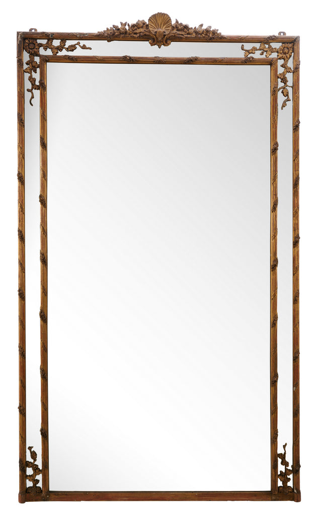 A Large Giltwood Framed Overmantel Mirror