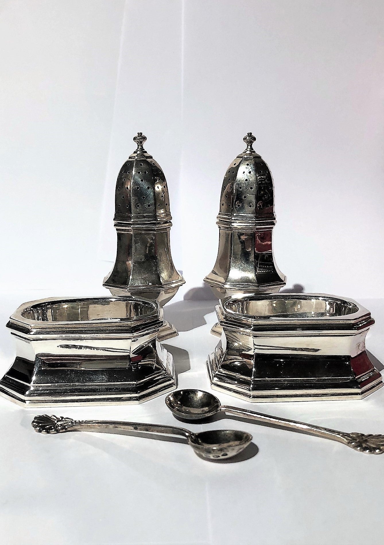 A Silver Plated Condiment Set