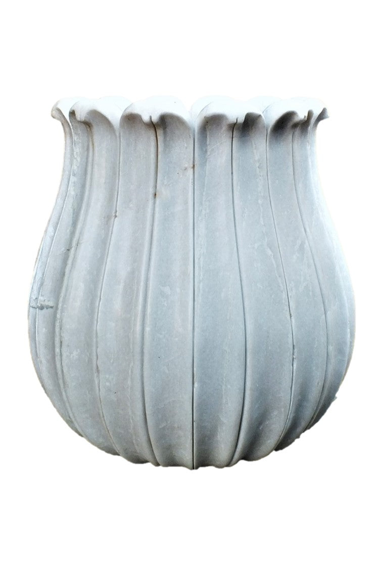 A Pair of Marble Tulip Pots