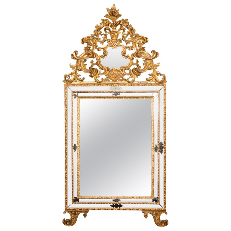 Late 18th Century Italian Cushion Fronted Mirror